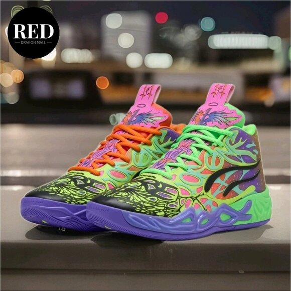 Puma MB.04 Black Purple Green Basketball LaMelo Be You 311309-01 - Men's Size 10